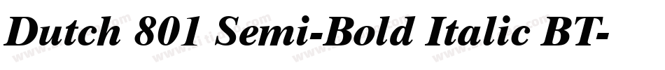 Dutch 801 Semi-Bold Italic BT字体转换